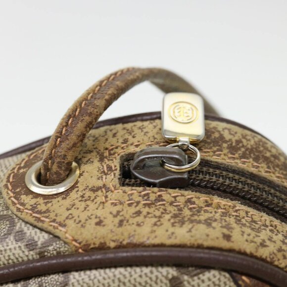 GUCCI Web Sherry Line GG Canvas Shoulder Bag PVC Leather Beige Green - Picture 8 of 16